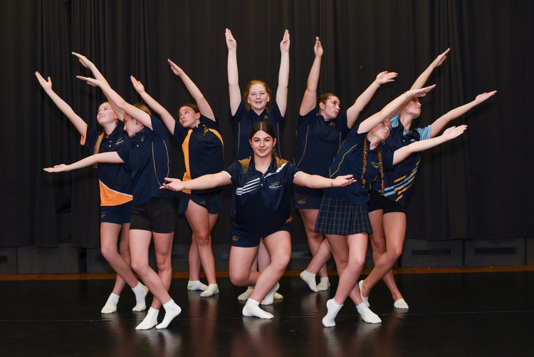 A group of students doing dance.